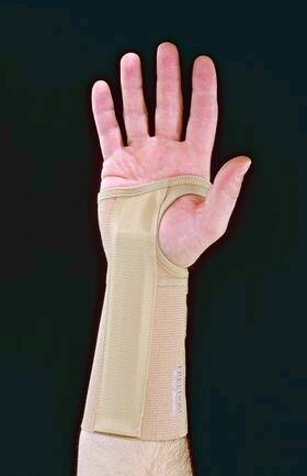 Wrist Splint Freedom® Elastic Left Hand Beige Large 7-1/4 to 8 Inch Wrist Circumference