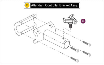 Pride Mobility Jazzy® Carbon 27 (S/N-JH9) IPB, INFMANU5616- Attendant Control Bracket Assembly