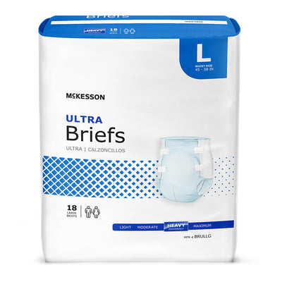 Incontinence Brief McKesson Ultra Adult Large Unisex Disposable Heavy Absorbency #BRULLG