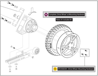 Pride Mobility Jazzy® Carbon 27 (S/N-JH9) IPB, INFMANU5616- Drive Wheel Assembly