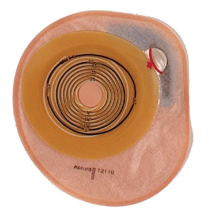Ostomy Pouch Assura® One-Piece System 7 Inch Length, Midi 2 Inch Stoma Closed End Flat, Pre-Cut