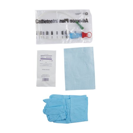 Intermittent Closed Catheter Kit Advance Plus™ Coude Tip 14 Fr. Without Balloon PVC
