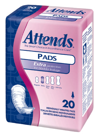 Bladder Control Pad Attends® 10-1/2 Inch Length Light Absorbency Polymer Core One Size Fits Most Adult Female Disposable