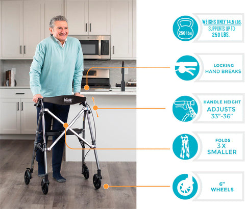 Stander Space Saver Rollator #4250-BW, 1 EACH