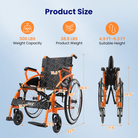 LIGHTWEIGHT MANUAL WHEELCHAIR #U31