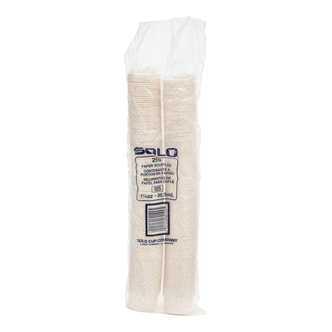 Souffle Cup Solo® 1.25 oz. Paper White Disposable #125-2050