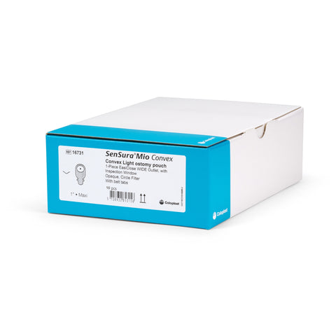 Coloplast Ostomy Pouch SenSura® 16731 Mio Convex One-Piece System 11 Inch Length, Maxi Convex Light, Pre-Cut 1 Inch Stoma Drainable