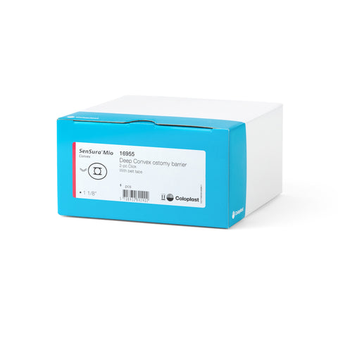 Coloplast Ostomy Barrier 16955 SenSura® Mio Click Precut, Standard Wear Elastic Adhesive 50 mm Flange Red Code System 1-1/8 Inch Opening