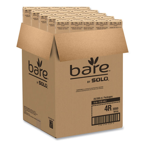 Paper Cone Cup Bare® 4 oz. Paper White Disposable #4R-2050