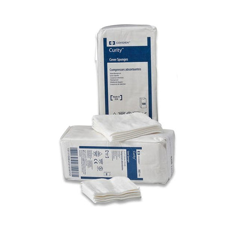 Nonwoven Sponge Curity™ Nonwoven Cellulose 4-Ply Square NonSterile
