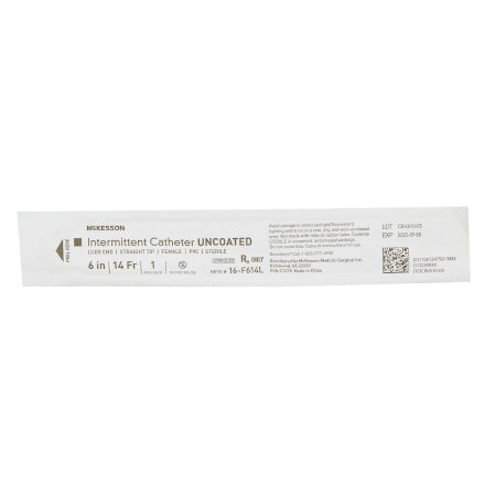 Urethral Catheter McKesson Straight Tip Uncoated PVC 14 Fr. 6 Inch #16-F614L
