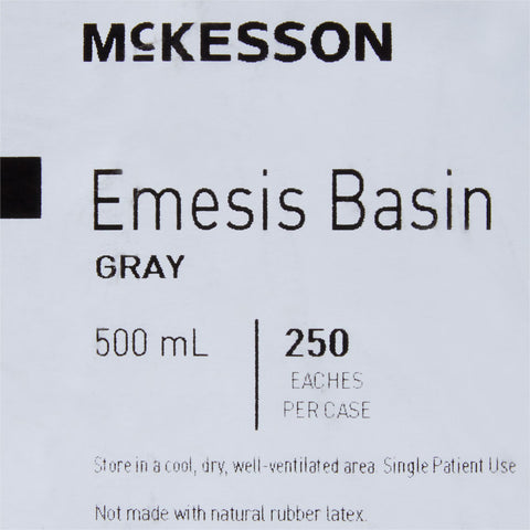 Emesis Basin McKesson Graphite 16 oz. Plastic Single Patient Use #56-80327