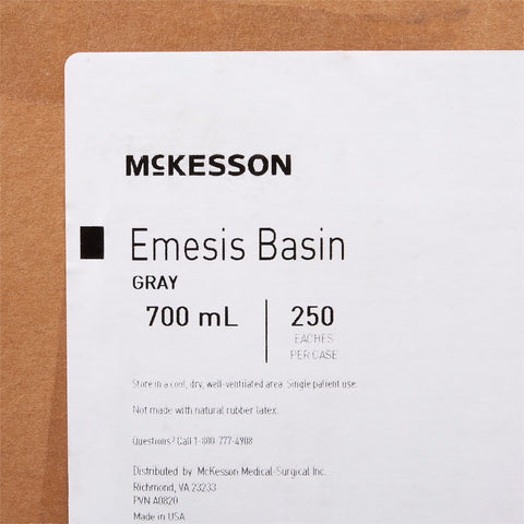 Emesis Basin McKesson Graphite 20 oz. Plastic Single Patient Use #56-80367