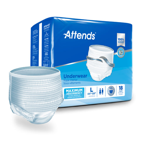 Absorbent Underwear Attends® Care Pull On with Tear Away Seams Adult Large Unisex Disposable Heavy Absorbency #APV30100