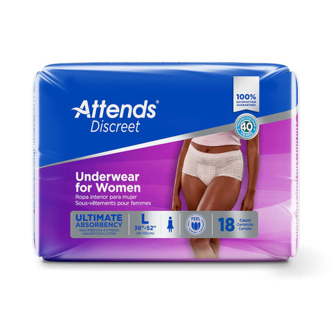 Absorbent Underwear Attends® Discreet Pull On with Tear Away Seams Adult Large Female Disposable Heavy Absorbency #ADUF30