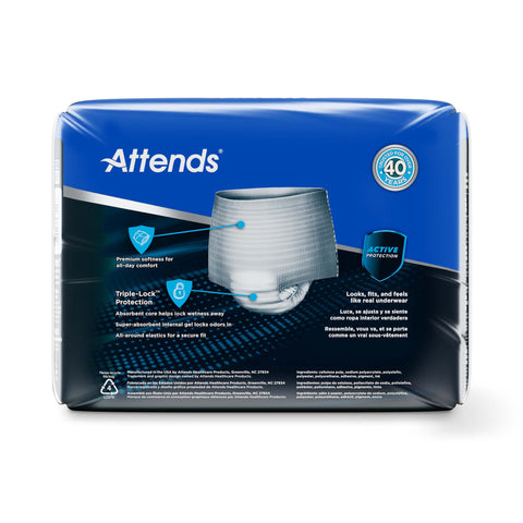 Absorbent Underwear Attends® For Men Pull On with Tear Away Seams Adult Large Male Disposable Heavy Absorbency #ADUM35