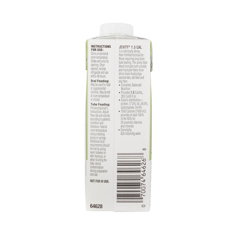 Tube Feeding Formula Jevity® 1.5 Cal with Fiber Unflavored Liquid 8 oz. Reclosable Carton #64628