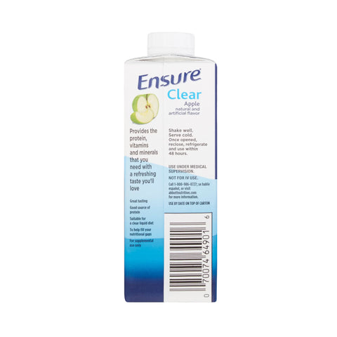 Oral Supplement Ensure® Clear Therapeutic Nutrition Apple Flavor Liquid 8 oz. Reclosable Carton #64903