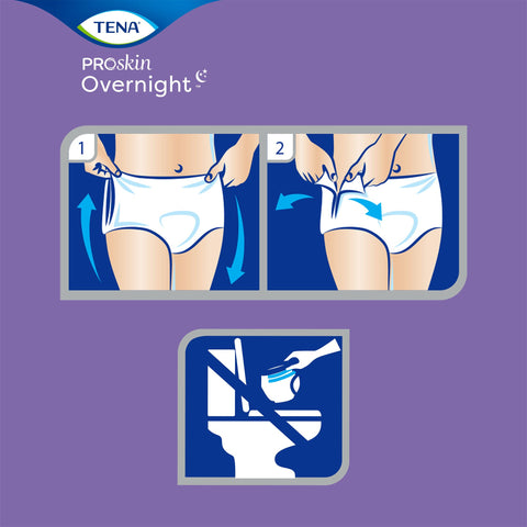 Absorbent Underwear TENA ProSkin Overnight™ Super Pull On with Tear Away Seams Adult Medium Unisex Disposable Heavy Absorbency #72235