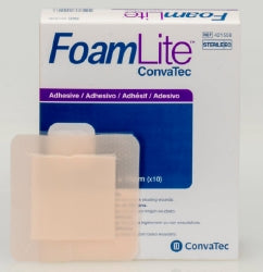 ConvaTec Thin Foam Dressing FoamLite™ 4 X 4 Inch With Border Film Backing Silicone Adhesive Square Sterile #421559