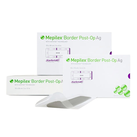 Molnlycke Silver Foam Dressing Mepilex® Border Post Op AG 4 X 12 Inch – Gilgal Medical Supplies Inc