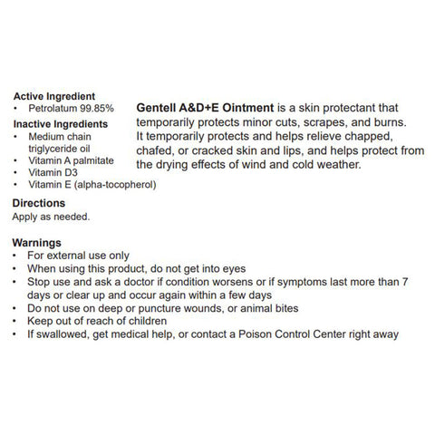 Skin Protectant Gentell® A & D+E 16 oz. Jar Medicinal Scent Ointment #GEN-23460