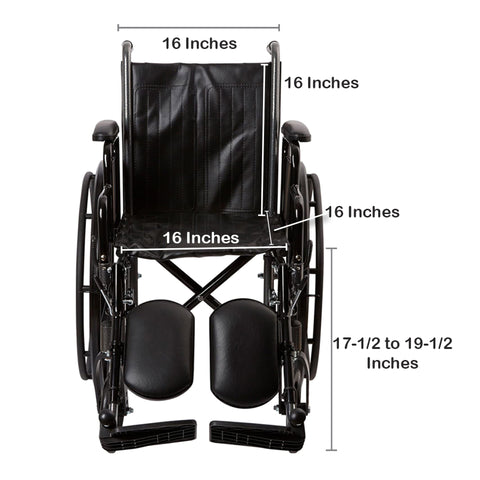 McKesson Wheelchair, Swing-Away Elevating Legrest, 16 Inch Seat Width, Adult, 250 lbs. Weight Capacity #146-SSP216DDA-ELR