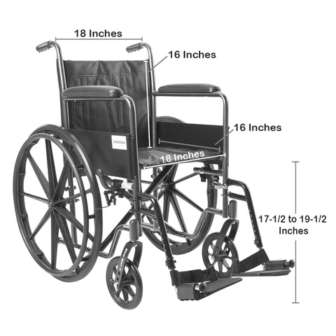 McKesson Wheelchair, Swing-Away Footrest, 18 Inch Seat Width, Adult, 300 lbs.Weight Capacity #146-SSP218FA-SF