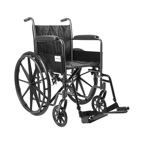 McKesson Wheelchair, Swing-Away Footrest, 18 Inch Seat Width, Adult, 300 lbs.Weight Capacity #146-SSP218FA-SF