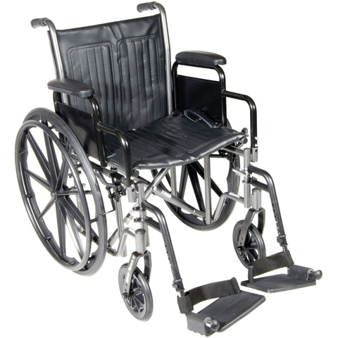 McKesson Wheelchair, Swing-Away Footrest, 18 Inch Seat Width, Adult, 300 lbs. Weight Capacity  #146-SSP218DDA-SF