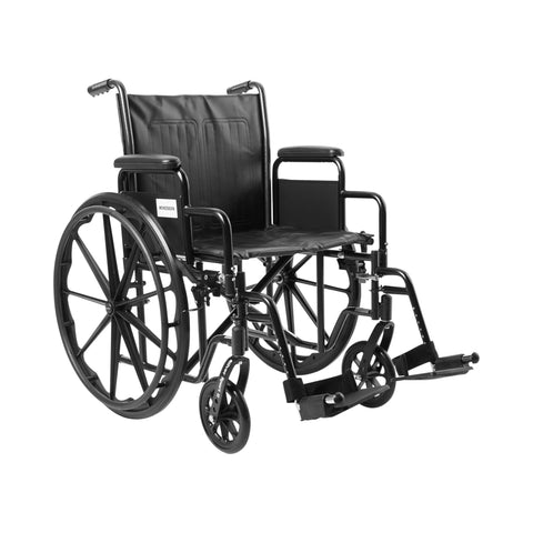McKesson Wheelchair, Swing-Away Footrest, 20 Inch Seat Width, Adult, 350 lbs. Weight Capacity   #146-SSP220DDA-SF