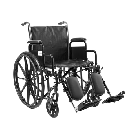 McKesson Wheelchair, Swing-Away Elevating Legrest, 20 Inch Seat Width, Adult, 350 lbs. Weight Capacity  #146-SSP220DDA-ELR