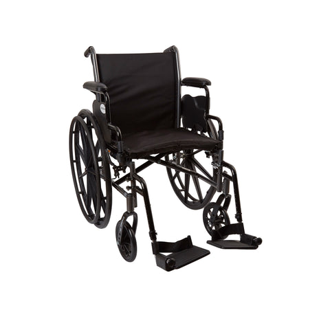 McKesson Lightweight Wheelchair, Swing-Away Footrest, 18 Inch Seat Width, Adult, 300 lbs. Weight Capacity #146-K318DDA-SF