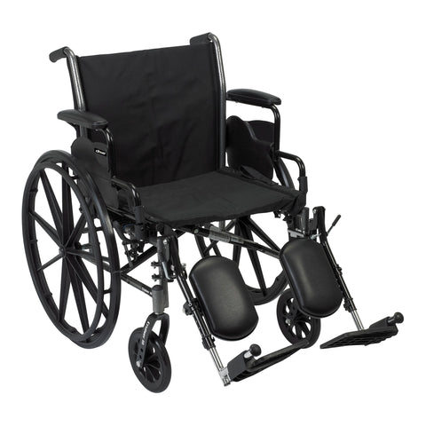 McKesson Lightweight Wheelchair, Swing-Away Elevating Legrest, 20 Inch Seat Width, Adult, 300 lbs. Weight Capacity  #146-K320DDA-ELR