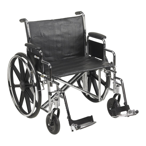 McKesson Bariatric Wheelchair, Swing-Away Footrest, 24 Inch Seat Width, Adult, 450 lbs. Weight Capacity  #146-STD24ECDDA-SF