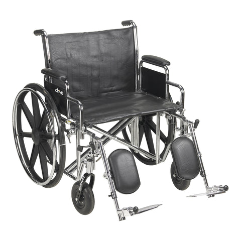 McKesson Bariatric Wheelchair, Swing-Away Elevating Legrest, 24 Inch Seat Width, Adult, 450 lbs. Weight Capacity  #146-STD24ECDDA-ELR