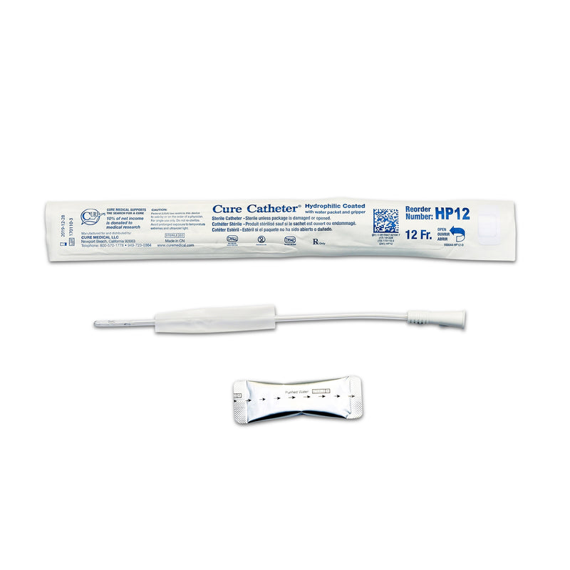 ConvaTec Urethral Catheter Hydrophilic Cure Catheter® Straight Tip Hydrophilic Coated Plastic 12 Fr. 10 Inch #HP12