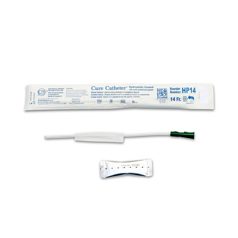 ConvaTec Urethral Catheter Hydrophilic Cure Catheter® Straight Tip Hydrophilic Coated Plastic 14 Fr. 10 Inch #HP14