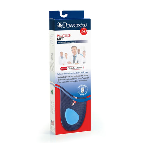Orthotic Insole Powerstep® ProTech Met Semi Ridge EVA / Polyester / Polypropylene / Poron® Women 6 to 6.5 / Men 4 to 4.5 Blue / Red #1009-01A