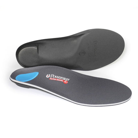 Wide Orthotic Insole Powerstep® ProTech Control Wide Semi-Rigid EVA / Polyester / Polypropylene / Poron® Men 14 to 15 Black / Blue / Gray #1017-01K