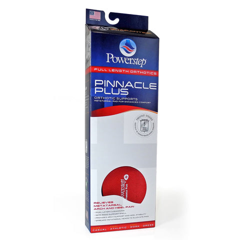 Orthotic Insole Powerstep® Pinnacle Plus Contoured EVA / Polyester / Polypropylene / Poron® / VCT® Women 9 to 9.5 / Men 7 to 7.5 Black / Blue / Red #5009-01D
