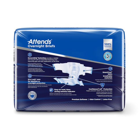 Incontinence Brief Attends® Overnight Adult Medium Unisex Disposable Heavy Absorbency #DDEW20