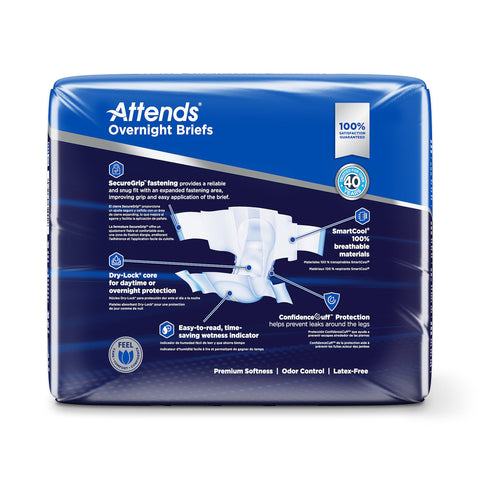 Incontinence Brief Attends® Overnight Adult Large Unisex Disposable Heavy Absorbency #DDEW30