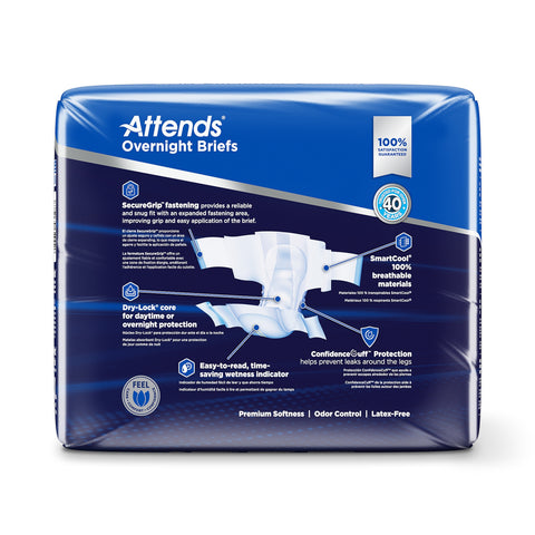 Incontinence Brief Attends® Overnight Adult X-Large Unisex Disposable Heavy Absorbency #DDEW40