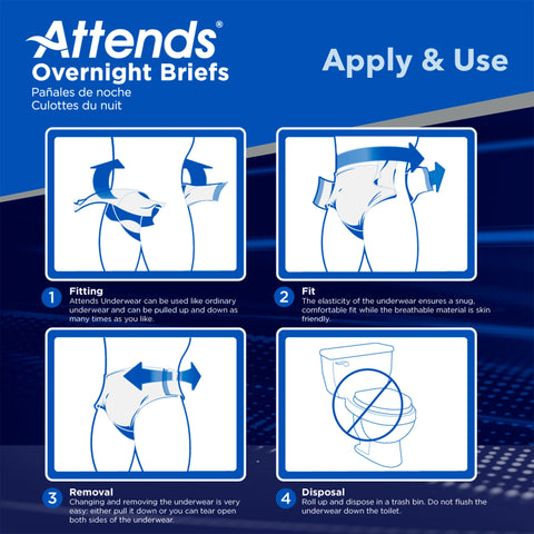 Incontinence Brief Attends® Overnight Adult X-Large Unisex Disposable Heavy Absorbency #DDEW40