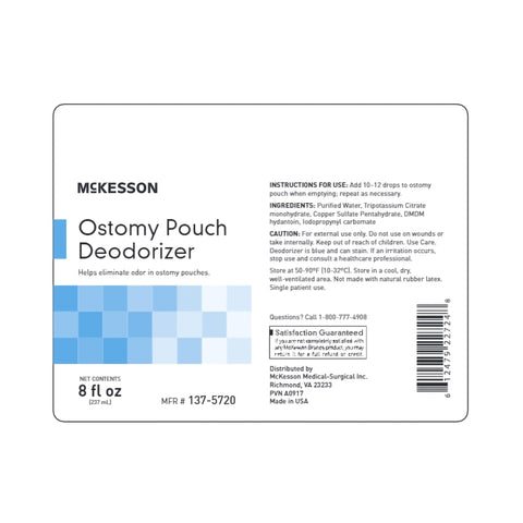 McKesson Ostomy Appliance Deodorant, 8 oz., Squeeze Bottle, Unscented #137-5720