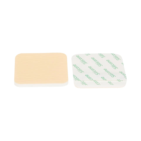 Foam Dressing McKesson 3 X 3 Inch Without Border Film Backing Silicone Gel Adhesive Square Sterile #4862