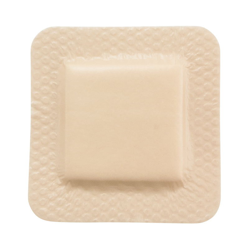 Thin Foam Dressing McKesson Lite 4 X 4 Inch With Border Film Backing Silicone Gel Adhesive Square Sterile #4873