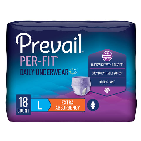 Absorbent Underwear Prevail® Per-Fit® Pull On with Tear Away Seams Adult Large Female Disposable Moderate Absorbency #PFW-513