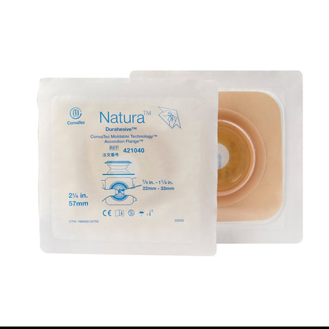 ConvaTec Ostomy Barrier Natura™ 421040 Moldable Durahesive® Adhesive 57 mm Flange Sur-Fit® Natura® System Hydrocolloid Tape Collar 7/8 to 1-1/4 Inch Opening